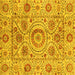 Square Machine Washable Abstract Yellow Modern Rug, wshabs3913yw