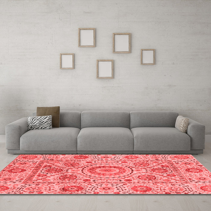 Modern Red Washable Rugs