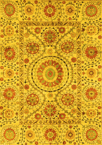 Abstract Yellow Modern Rug, abs3913yw