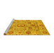 Sideview of Machine Washable Abstract Yellow Modern Rug, wshabs3913yw