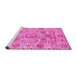 Sideview of Machine Washable Abstract Pink Modern Rug, wshabs3913pnk