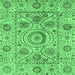 Square Machine Washable Abstract Emerald Green Modern Area Rugs, wshabs3913emgrn