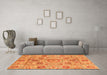 Machine Washable Abstract Orange Modern Area Rugs in a Living Room, wshabs3913org