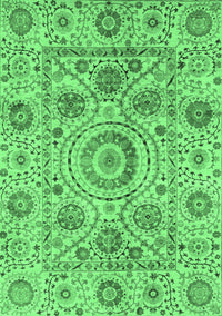 Abstract Emerald Green Modern Rug, abs3913emgrn