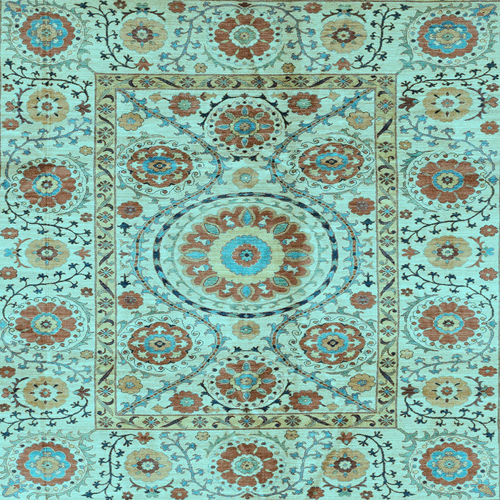 Square Machine Washable Abstract Light Blue Modern Rug, wshabs3913lblu