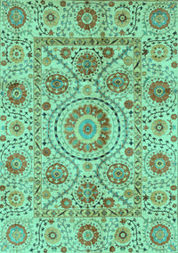 Abstract Turquoise Modern Rug, abs3913turq