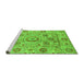 Sideview of Machine Washable Abstract Green Modern Area Rugs, wshabs3913grn