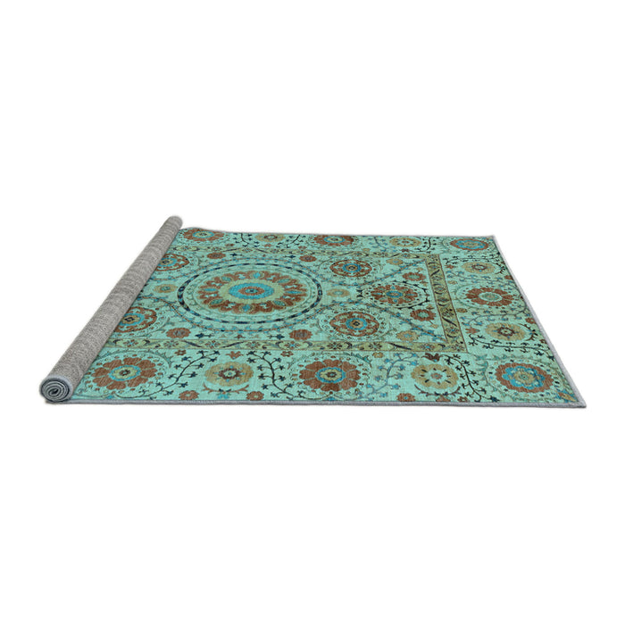 Sideview of Machine Washable Abstract Light Blue Modern Rug, wshabs3913lblu