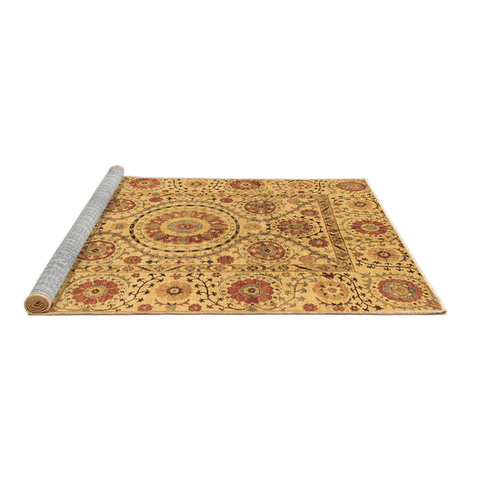 Sideview of Machine Washable Abstract Brown Modern Rug, wshabs3913brn