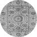 Round Abstract Gray Modern Rug, abs3913gry