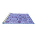 Sideview of Machine Washable Abstract Blue Modern Rug, wshabs3913blu