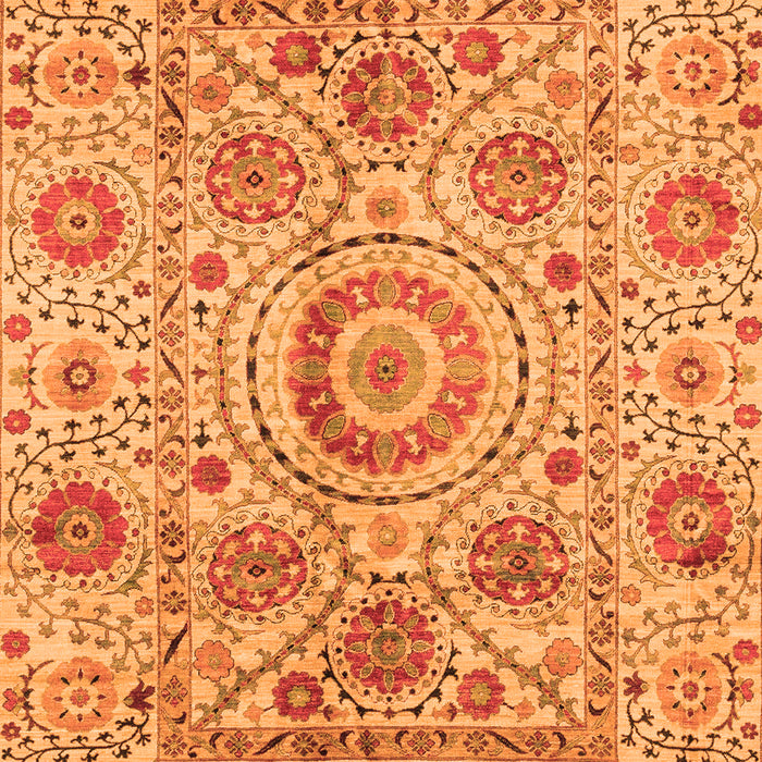 Machine Washable Abstract Orange Modern Area Rugs, wshabs3913org