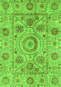 Abstract Green Modern Rug, abs3913grn