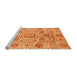 Sideview of Machine Washable Abstract Orange Modern Area Rugs, wshabs3913org