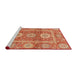 Sideview of Machine Washable Abstract Brown Sand Brown Rug, wshabs3914