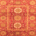 Square Machine Washable Abstract Orange Modern Area Rugs, wshabs3914org