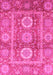 Machine Washable Abstract Pink Modern Rug, wshabs3914pnk