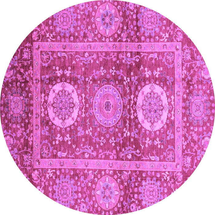 Round Abstract Purple Modern Rug, abs3914pur