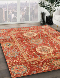 Abstract Brown Sand Brown Modern Rug, abs3914