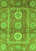 Machine Washable Abstract Green Modern Area Rugs, wshabs3914grn