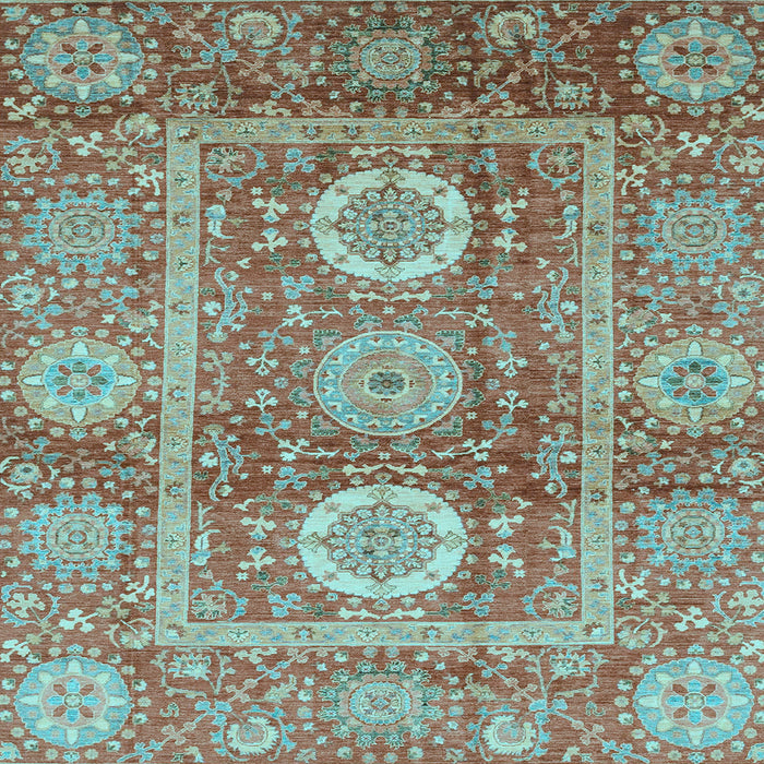 Square Abstract Light Blue Modern Rug, abs3914lblu