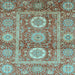 Square Abstract Light Blue Modern Rug, abs3914lblu