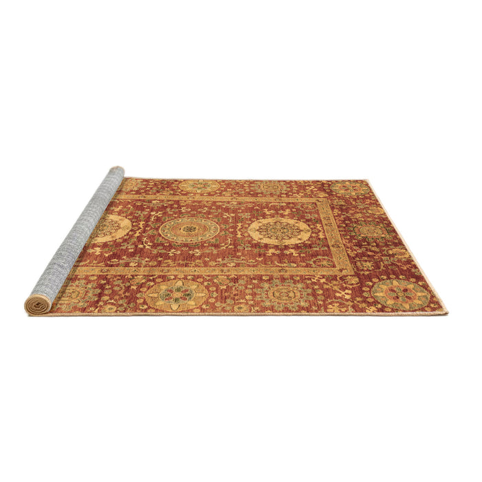Sideview of Machine Washable Abstract Brown Modern Rug, wshabs3914brn
