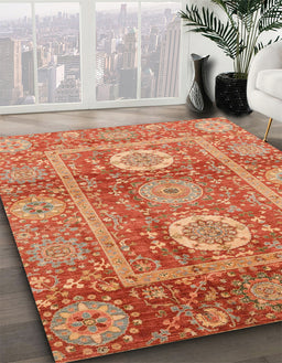Machine Washable Abstract Brown Sand Brown Rug in a Family Room, wshabs3914