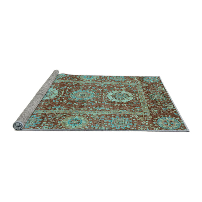 Sideview of Machine Washable Abstract Light Blue Modern Rug, wshabs3914lblu