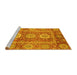 Sideview of Machine Washable Abstract Yellow Modern Rug, wshabs3914yw