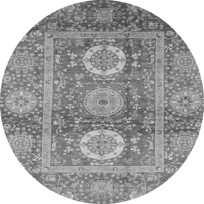 Round Abstract Gray Modern Rug, abs3914gry