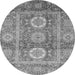 Round Abstract Gray Modern Rug, abs3914gry