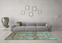 Machine Washable Abstract Light Blue Modern Rug, wshabs3914lblu