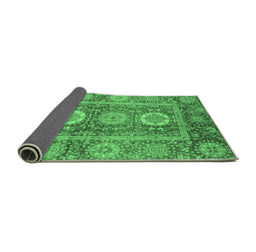 Sideview of Abstract Emerald Green Modern Rug, abs3914emgrn