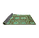 Sideview of Abstract Turquoise Modern Rug, abs3914turq