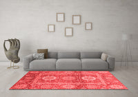 Machine Washable Abstract Red Modern Rug, wshabs3914red