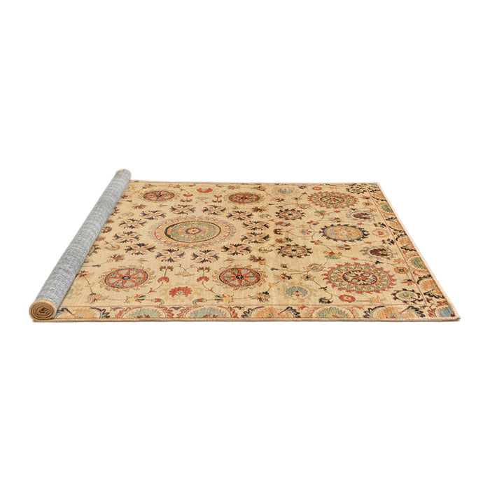 Sideview of Machine Washable Abstract Orange Rug, wshabs3915