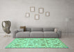 Machine Washable Abstract Turquoise Modern Area Rugs in a Living Room,, wshabs3915turq