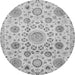 Round Abstract Gray Modern Rug, abs3915gry