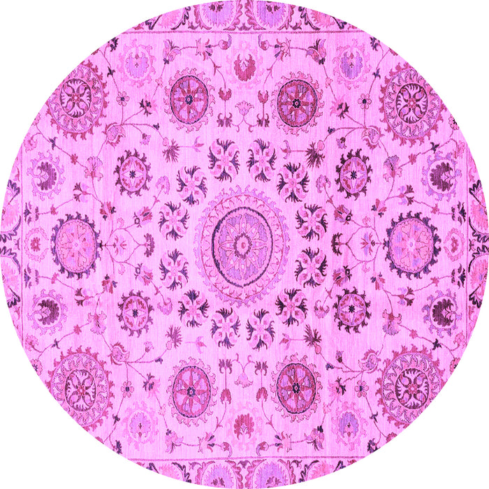 Round Machine Washable Abstract Purple Modern Area Rugs, wshabs3915pur