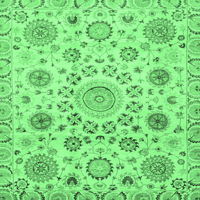 Square Machine Washable Abstract Emerald Green Modern Area Rugs, wshabs3915emgrn