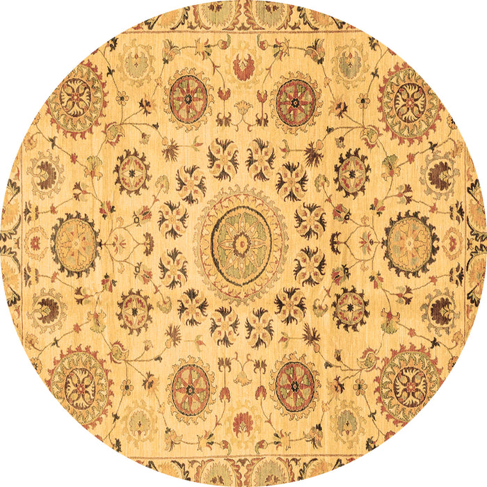 Round Abstract Brown Modern Rug, abs3915brn