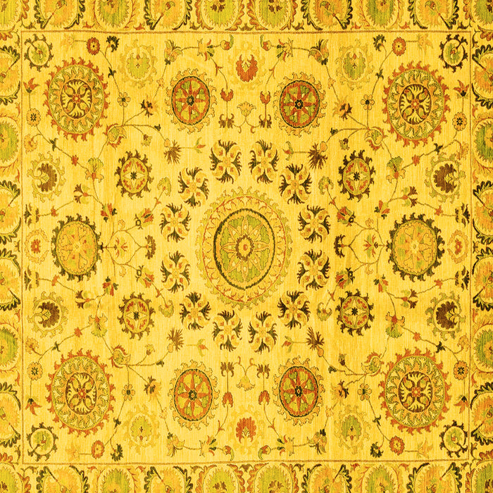 Square Machine Washable Abstract Yellow Modern Rug, wshabs3915yw
