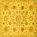 Square Machine Washable Abstract Yellow Modern Rug, wshabs3915yw