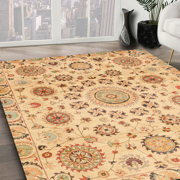 Abstract Orange Modern Rug in Family Room, abs3915