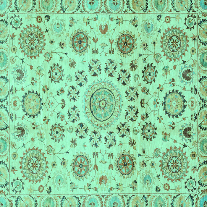 Square Machine Washable Abstract Turquoise Modern Area Rugs, wshabs3915turq