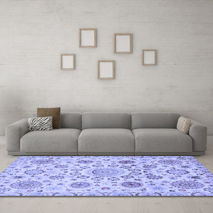 Machine Washable Abstract Blue Modern Rug in a Living Room, wshabs3915blu