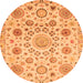 Round Abstract Orange Modern Rug, abs3915org