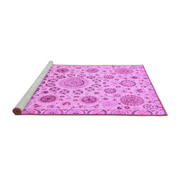 Sideview of Machine Washable Abstract Purple Modern Area Rugs, wshabs3915pur