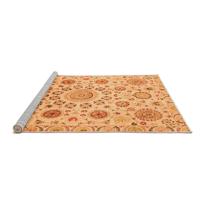 Sideview of Machine Washable Abstract Orange Modern Area Rugs, wshabs3915org